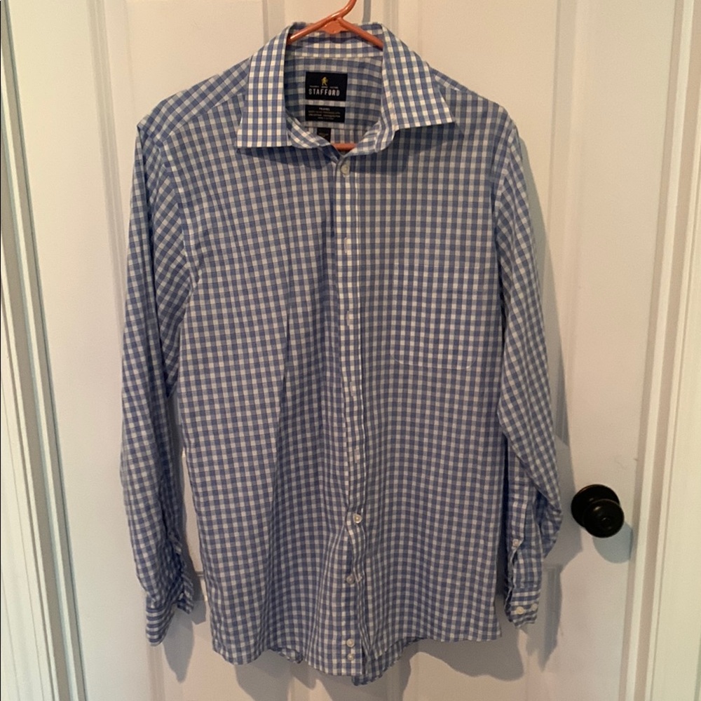 Stafford Blue Checkered Men's Shirt